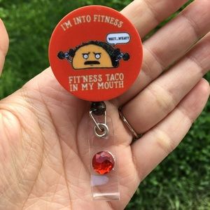 Taco fitness badge holder